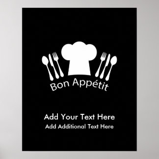 French Chef Hat Gourmet Cook Poster