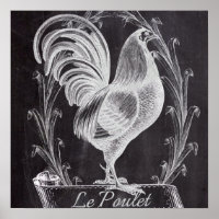 french chic chalkboard western country rooster