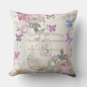 French chic,country rustic,floral pattern,roses,re cushion