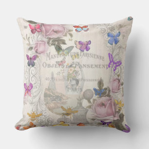 French chic,country rustic,floral pattern,roses,re cushion