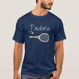 French Chic J'adore Tennis Player Design  T-Shirt