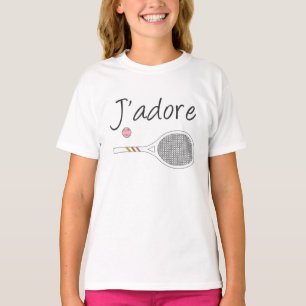 French Chic J'adore Tennis Player Design T-Shirt