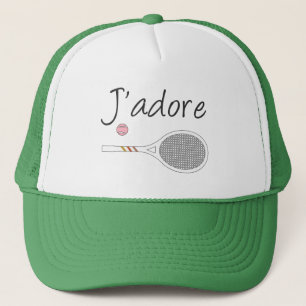 French Chic J'adore Tennis Player Design Trucker Hat