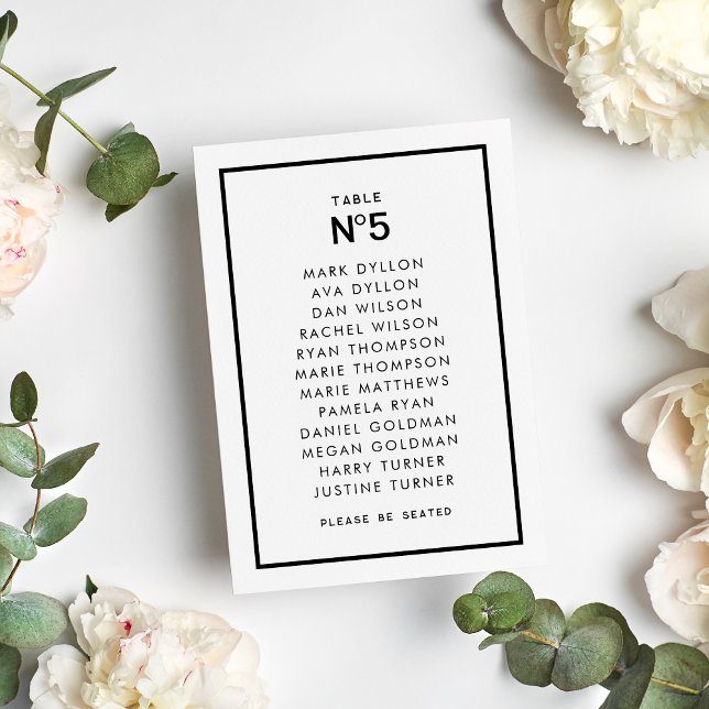 French Chic Monochrome Minimal Wedding Table Number (Creator Uploaded)