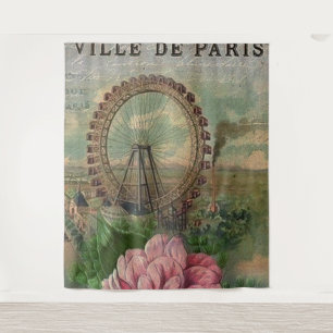 French chic,Paris,rustic,collage,Victorian,elegant Tapestry