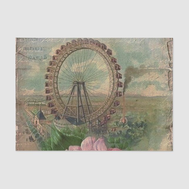 French chic,Paris,rustic,collage,Victorian,elegant Tissue Paper (Front)