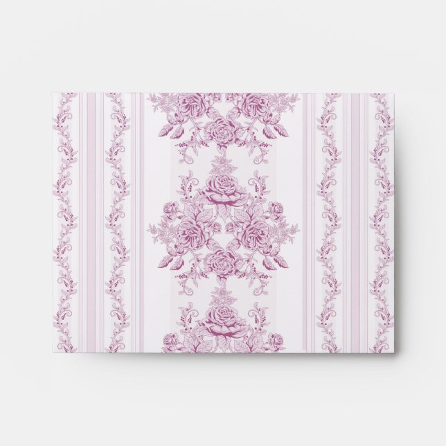 French chic,pink,toile,floral,pattern,victorian,Fl Envelope (Front)