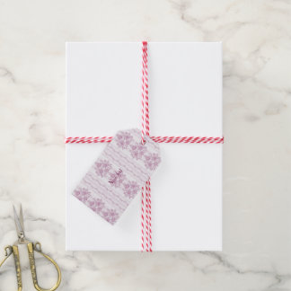 French chic,pink,toile,floral,pattern,victorian,Fl Gift Tags
