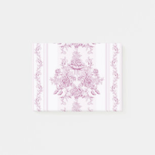French chic,pink,toile,floral,pattern,victorian, post-it notes