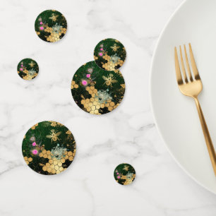 French chic, victorian,bee,floral,gold foil, belle confetti