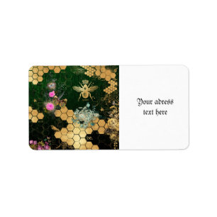 French chic, victorian,bee,floral,gold foil, belle label