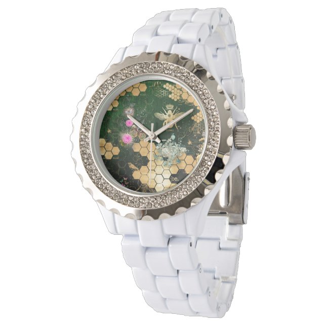 French chic, victorian,bee,floral,gold foil, belle watch (Angled)