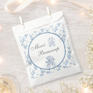 French Chinoiserie Blue Baby Shower Favour Bags