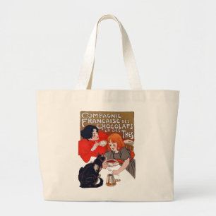 French Chocolate Party Large Tote Bag