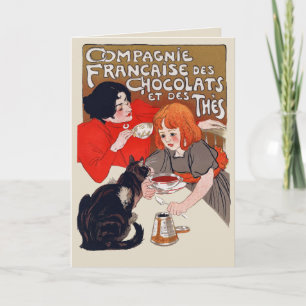 French Chocolate Party Steinlen Art Card