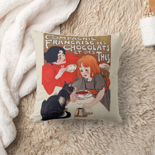 French Chocolate Party Steinlen Art Cushion (Blanket)