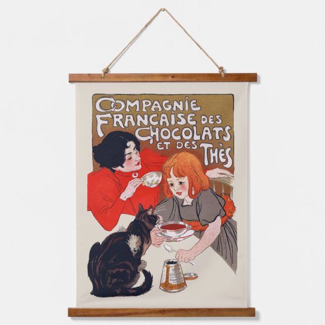 French Chocolate Party Steinlen Art Hanging Tapestry (Front)