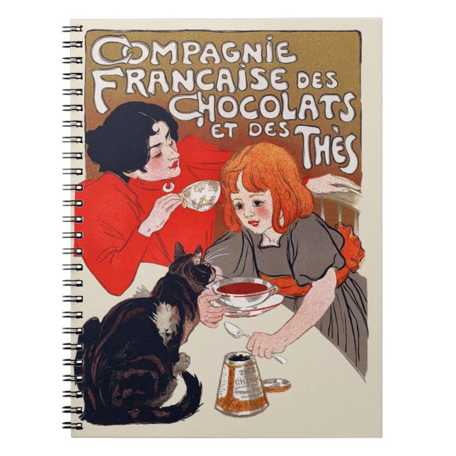 French Chocolate Party Steinlen Art Notebook (Front)