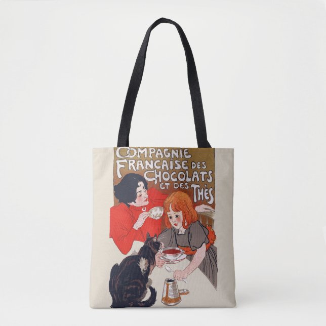 French Chocolate Party Steinlen Art Tote Bag (Front)