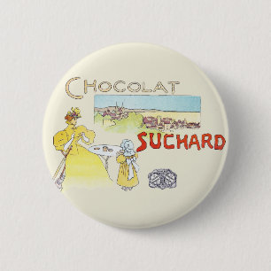 French Chocolate Victorian Candy Sugar 6 Cm Round Badge