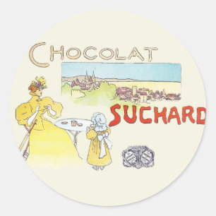 French Chocolate Victorian Candy Sugar Classic Round Sticker