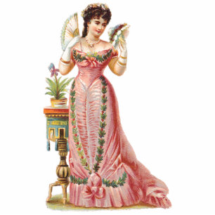 FRENCH CHRISTMAS ORNAMENTS - VICTORIAN BEAUTIES PHOTO SCULPTURE DECORATION