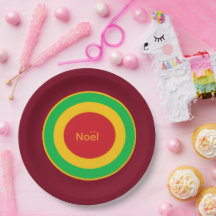 French Christmas Paper Party Plate