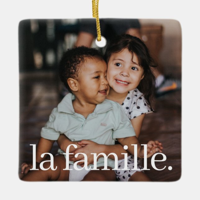 French Christmas Tree Ceramic Ornament (Front)