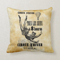 French Circus Acrobat flying trapeze Vintage Art