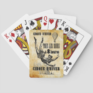 French Circus Acrobat flying trapeze Vintage Art Playing Cards