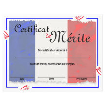 French Class Generic Certificate