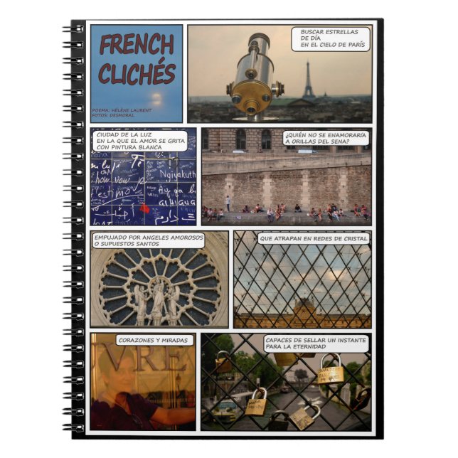 French Clichés Notebook black background (Front)