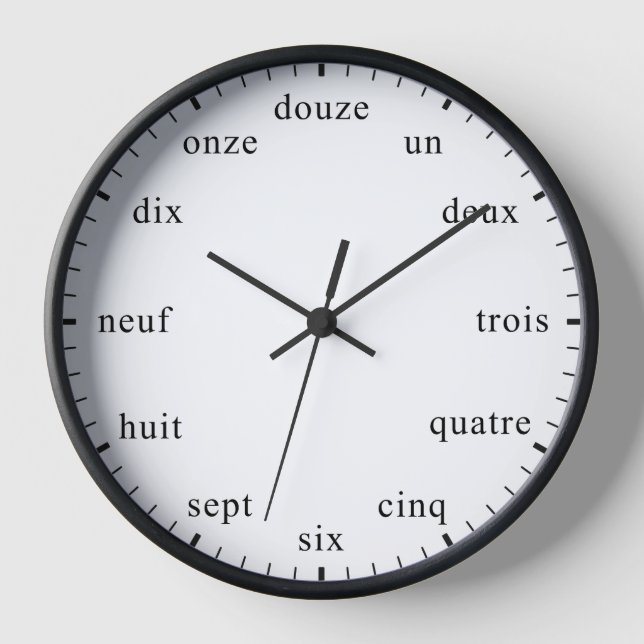 French Clock - France Time Hours Counting Numbers (Front)