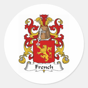 French Coat of Arms/Family Crest Classic Round Sticker