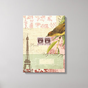 French Collage Canvas Print