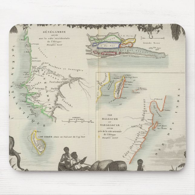 French Colonies in Africa Mouse Mat (Front)