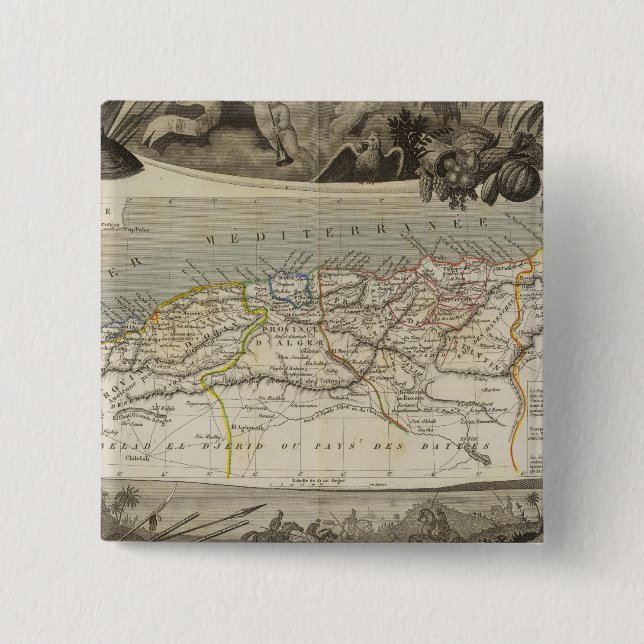French colony Algeria 15 Cm Square Badge (Front)