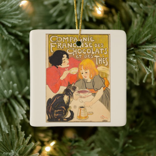 French Company of Chocolates and Teas, Art Nouveau Ceramic Ornament (Tree)