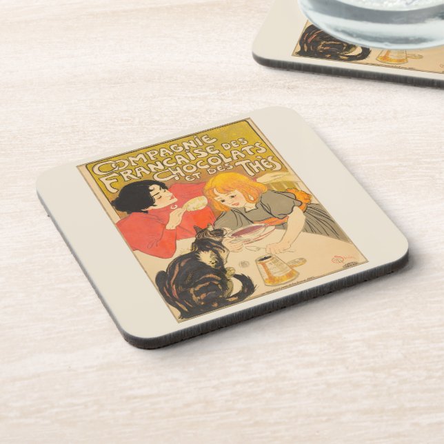 French Company of Chocolates and Teas, Art Nouveau Coaster (Left Side)