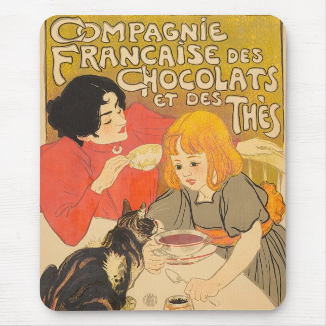French Company of Chocolates and Teas, Art Nouveau Mouse Mat (Front)