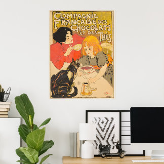 French Company of Chocolates and Teas, Art Nouveau Poster