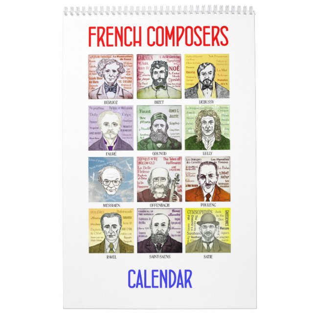 French Composers - Wall Calendar (Cover)