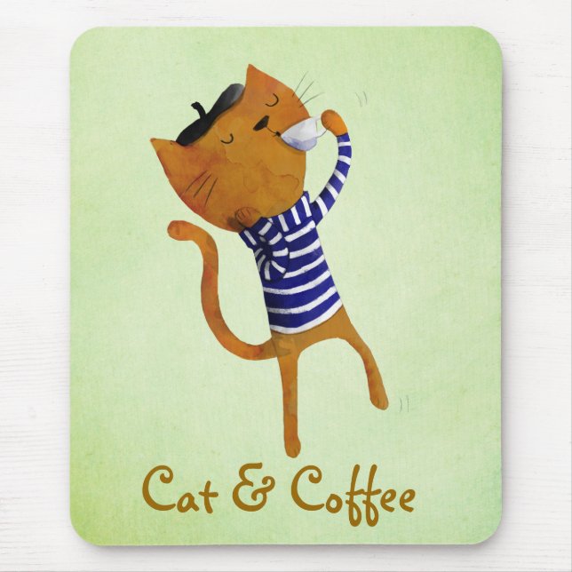 French Cool Cat Mouse Mat (Front)