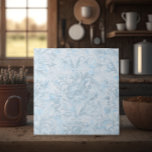 French Cottage Dusty Blue Floral Tile<br><div class="desc">With a romantic dusty blue floral design these tiles are reminiscent of French cottages and cosy spaces. A unique addition to kitchen or bathroom backsplashes.</div>