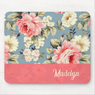 French Cottage Garden Floral Chic Shabby Mouse Mat