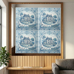 French Cottage Luxury Floral Frame Country Living Tile