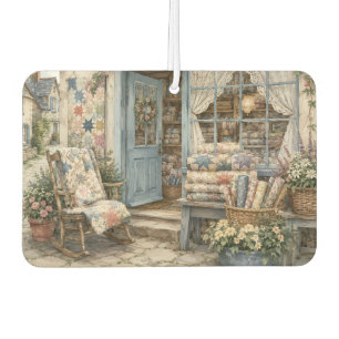French Cottagecore Quilt Shop Watercolor Car Air Freshener