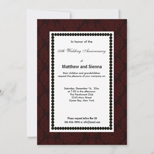 French Country Anniversary Invitation (Front)