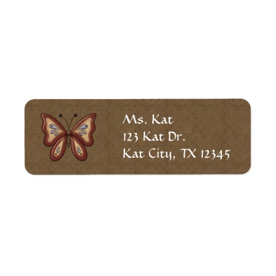 French Country Autumn Butterfly Return Address Label