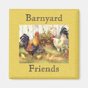 French Country Barnyard Friends Fridge Magnet